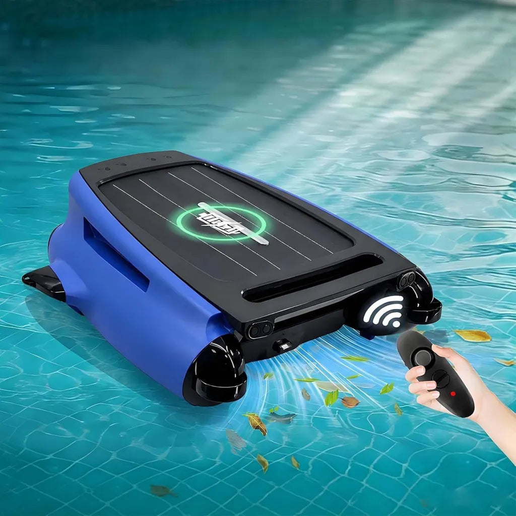Solarbetriebener Poolroboter Skimmer - Geeignet für 200 m² große Schwimmbecken Blau