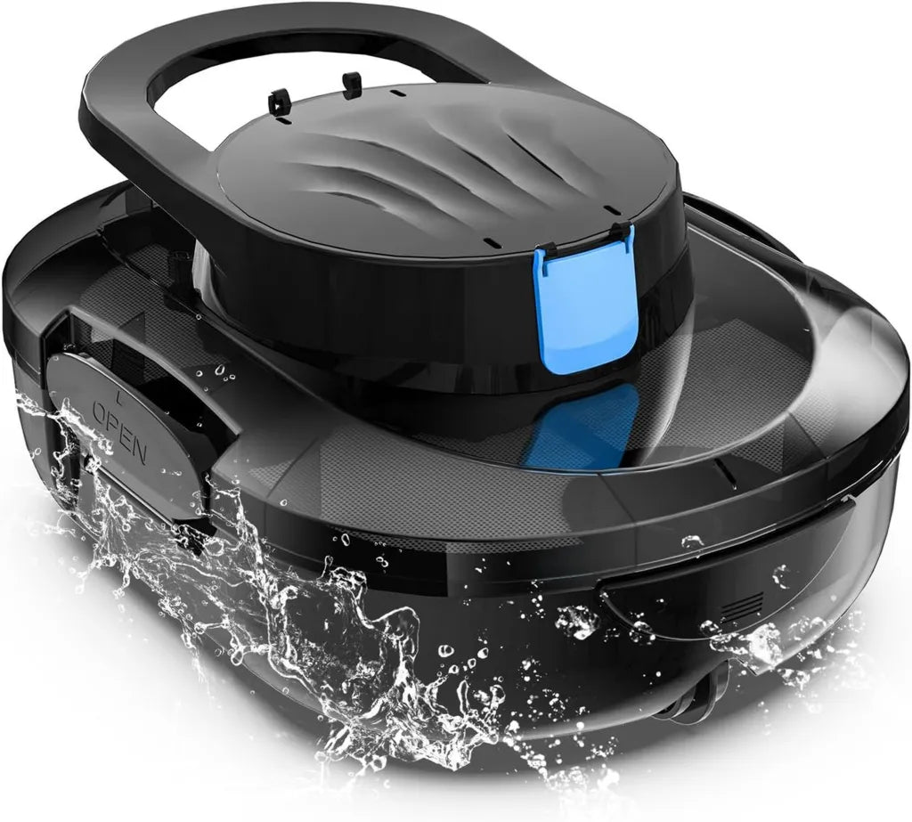 S1PRO 2026 Kabelloser Poolroboter mit 120 Min Laufzeit, Dual-Motoren, 2,5 Std Ladezeit, Automatisches Parken für Flachbodenpools bis 95 m², Schwarz