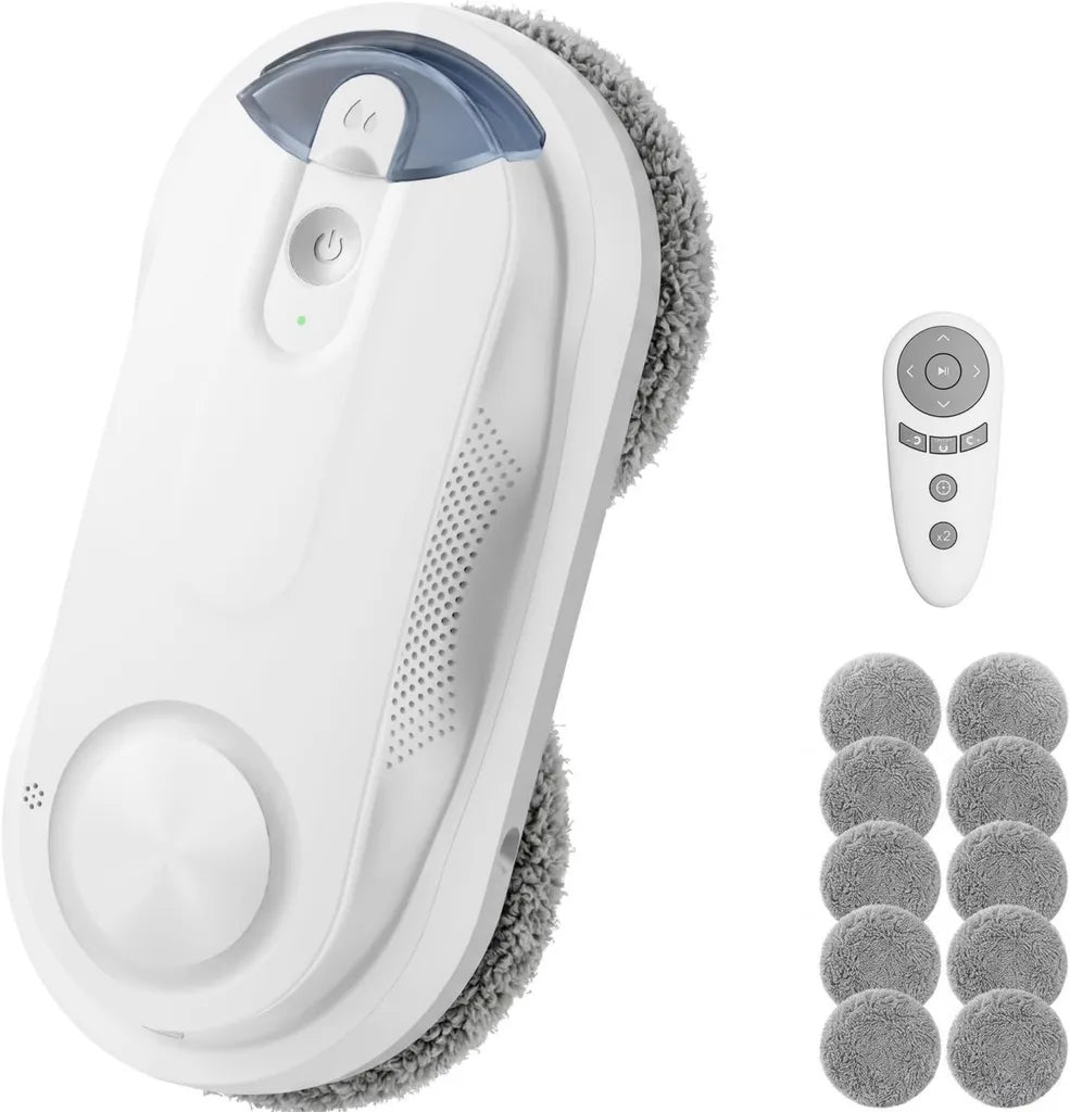 Smart Fensterputzroboter X3 mit Ultraschall-Sprühfunktion, 3200 Pa Saugkraft, Intelligente Wegplanung, Automatische Kantenerkennung, für Innen- und Außenfenster geeignet, Weiß