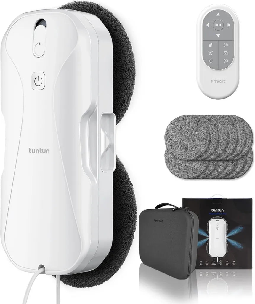 tuntun W12pro Intelligenter Fensterreinigungsroboter mit 4-Wege-Doppeldüsensystem und 5300Pa Saugkraft