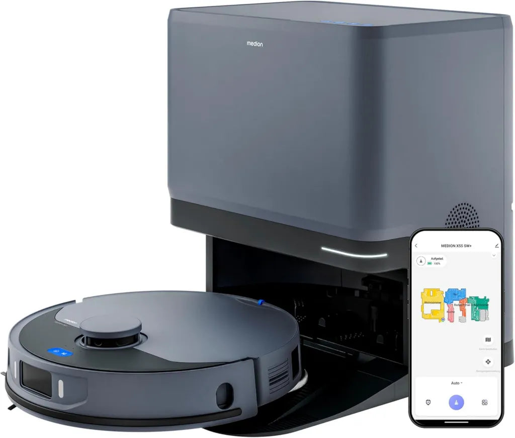 Intelligenter Saugroboter mit Lasernavigation und Wischfunktion, 10000Pa, 3-in-1 Station