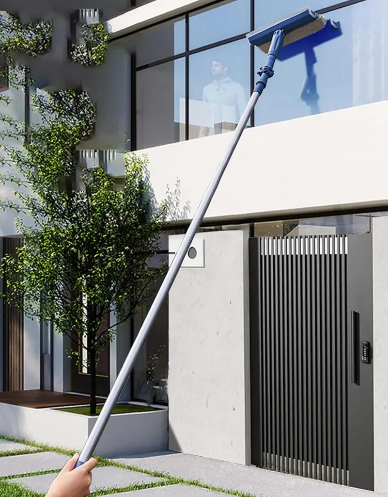Professionelles Fensterreinigungsset mit 3,2 m Teleskopstange und doppelseitigem Abzieher