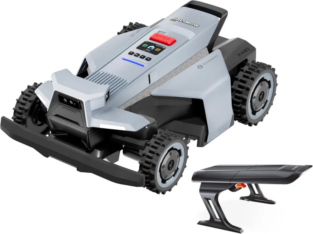 Segway Navimow X420 Mähroboter ohne Begrenzungskabel, automatischer Rasenmäher mit Garage, geeignet für bis zu 2000 m², Zero-Turn AWD für bis zu 84 % Steigung, fortschrittliche Navigationstechnologie