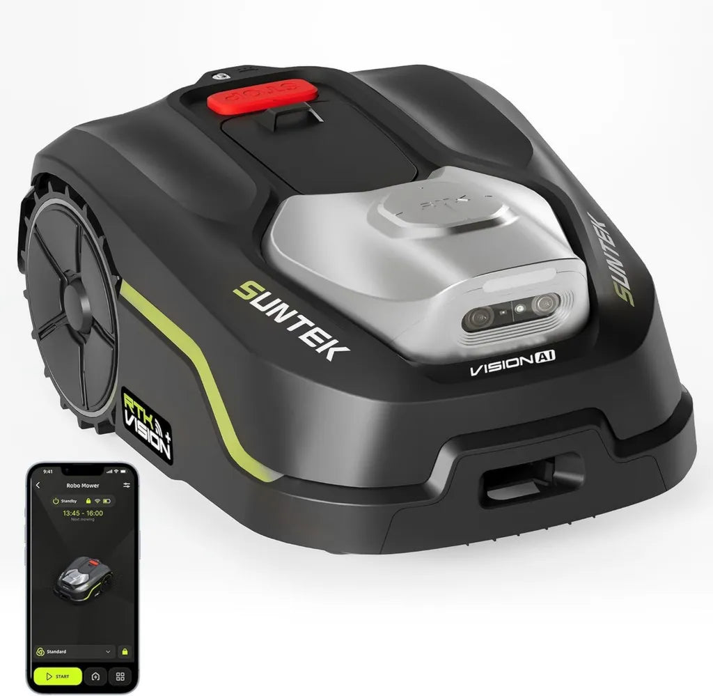 SUNTEK Intelligenter Rasenroboter, RTK+Vision+LiDAR Technik, Automatisches Karten, Hindernisvermeidung, App-Kontrolle, Geeignet für 500-750 m²