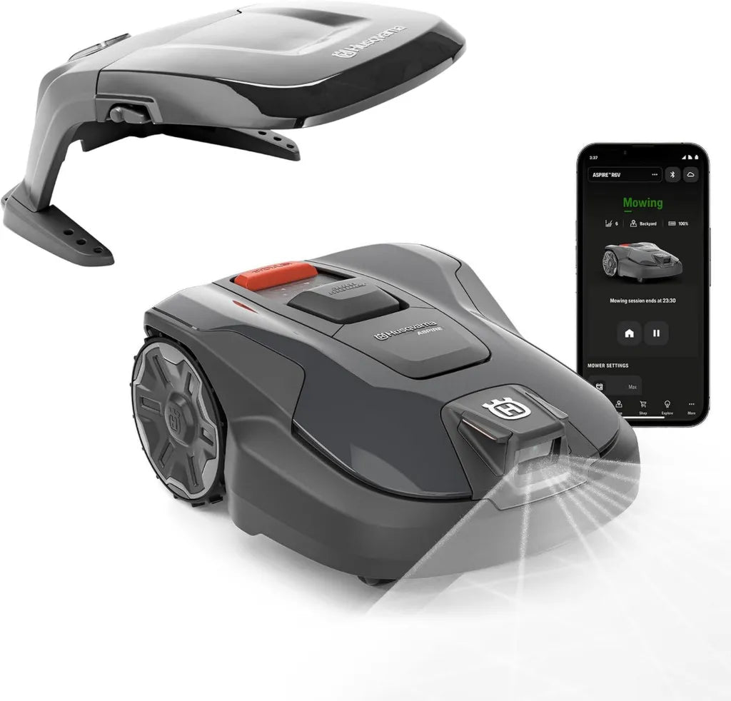 HUSQVARNA Automower Aspire R6V – Rasenroboter mit AI Vision, GPS, App-Steuerung & virtuellen Zonen, ideal für bis zu 600 m², inklusive Garage