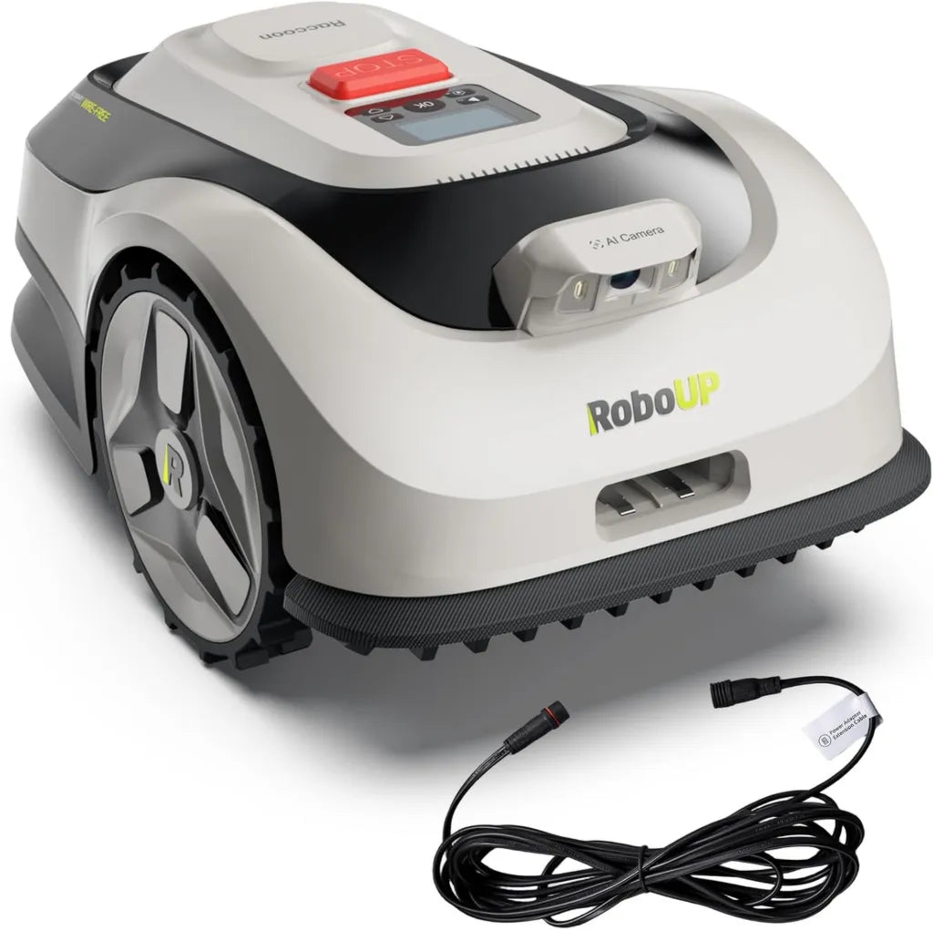 Raccoon 2 SE Mähroboter, 600qm Rasen, App-Steuerung, Individuelles Mähen, 3-8cm Schnitt, 5m Verlängerungskabel, 5A Schnellladung