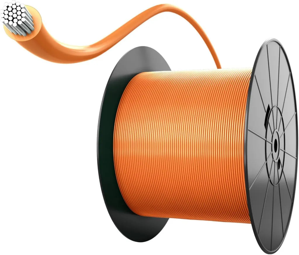Hochwertiges Begrenzungskabel für Mähroboter, 500m, 3,4mm Ø, langlebig, verzinntes Kupfer, Made in Germany, orange