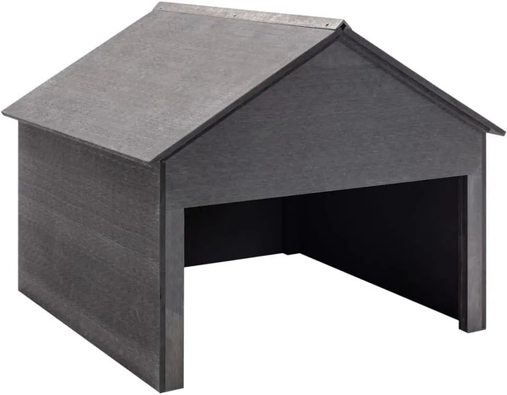 Wetterfeste WPC-Garage für Mähroboter, 80x80x70 cm, Roboterunterstand für Ladestation