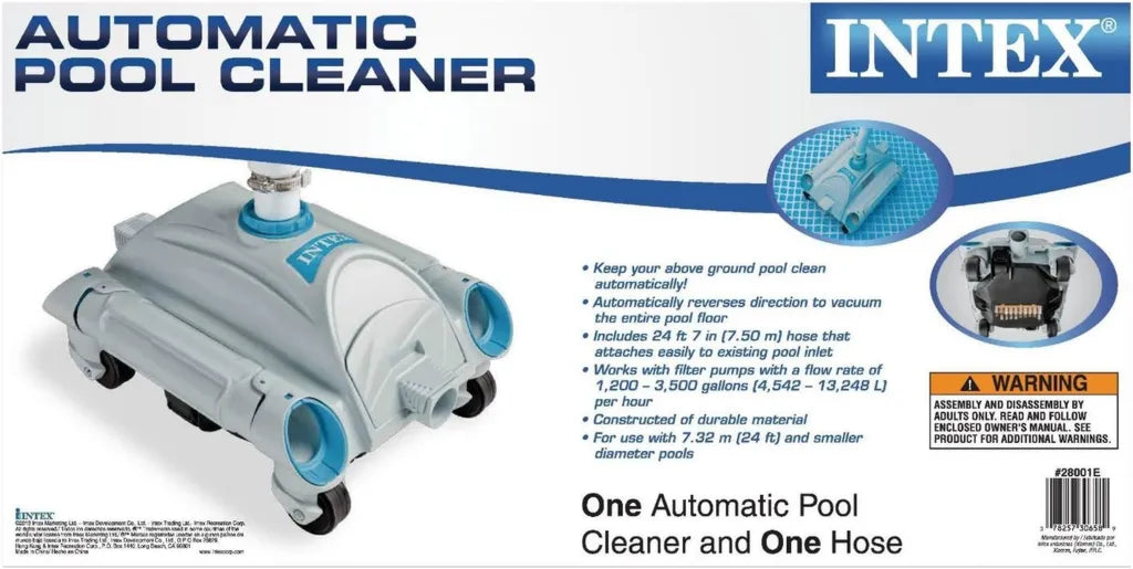 Intex 28001 Automatischer Pool-Reinigungsroboter für Aufstellpools mit 7,5 m Schlauch