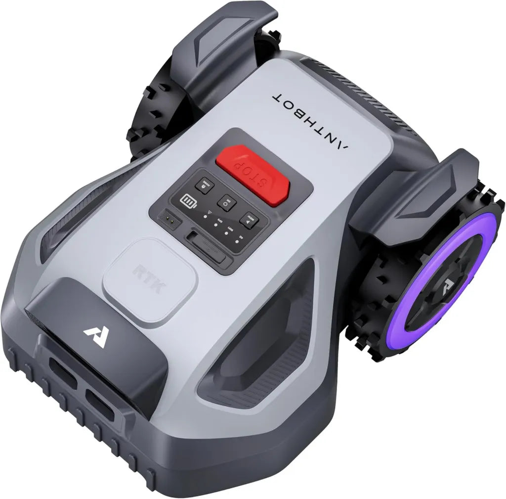 ANTHBOT M5 Akku-Rasenmäher Set mit Regenschutz, Ersatzklingen und Wandhalterung, RTK-fähig