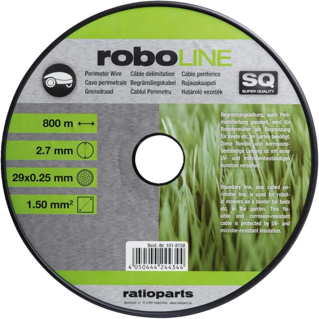 Ratioparts Begrenzungskabel für Rasenmähroboter 2,7 mm Ø, 800 m Länge, 1,5 mm² Querschnitt