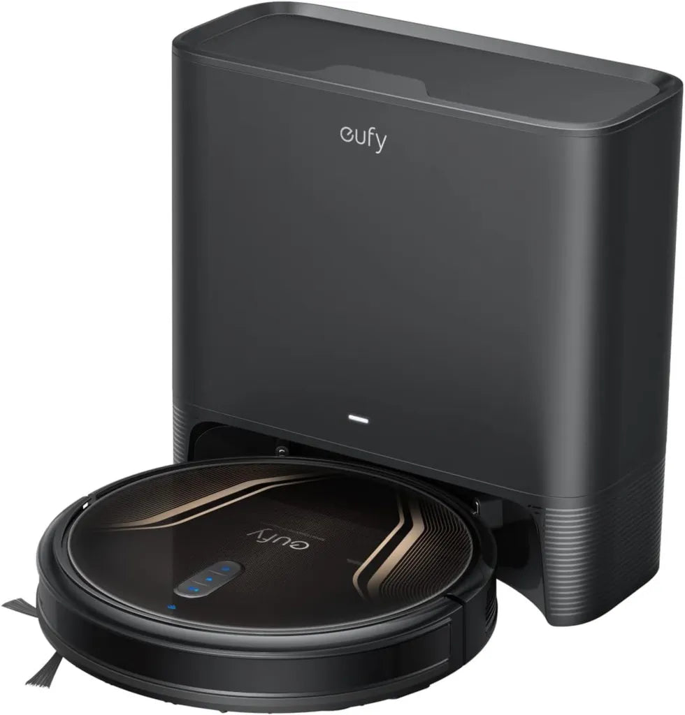 eufy Saugroboter G40 Hybrid+ mit Absaugstation, Wischfunktion, 2500Pa, WLAN, Dünnes Design, Schwarz