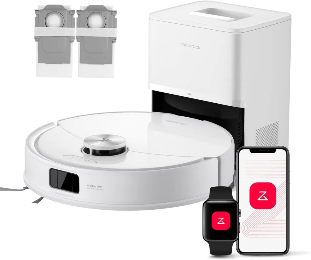 Roborock Q10 S5+ Saug-Wisch-Roboter, 10.000 Pa Leistung, Anti-Tangle Dualsystem, Automatische Wischfunktion, Perfekt für Tierhaare und alle Böden (Weiß)
