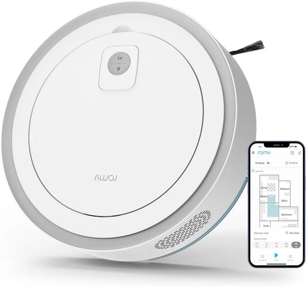 Intelligenter Saugroboter mit Wischfunktion und Frontlaser – 2500Pa, leise, App-kompatibel, Alexa & Siri, weiß
