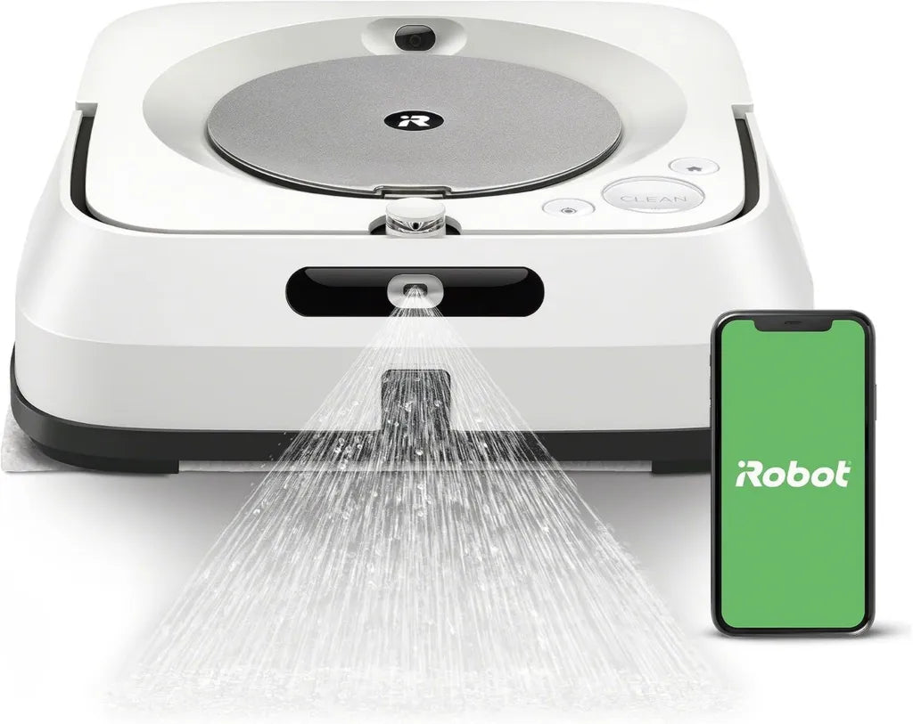 iRobot Braava Jet m6 Wischroboter mit Präzisions-Sprühstrahl, Smart-Home-Verbindung, Weiß/Silber