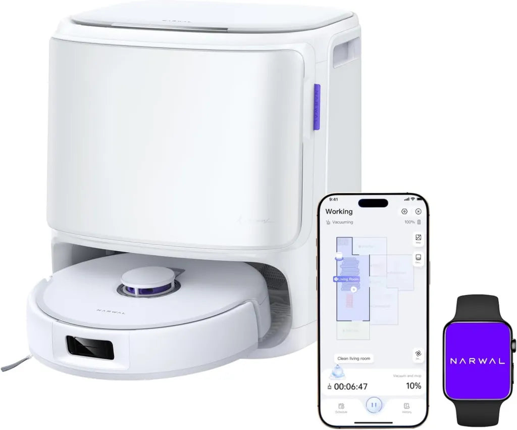 NARWAL Freo X10 Pro Staubsaugerroboter mit 11000 Pa Saugkraft, Wischfunktion und LiDAR, selbstreinigend, ideal für Tierhaare und Teppiche