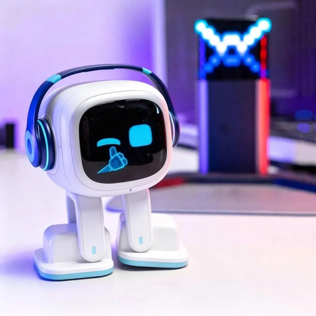 Intelligenter KI-Begleitroboter mit Gesichtserkennung und Sprachsteuerung, Berührungssensor und kabellosem Laden, ideal für Zuhause und Büro