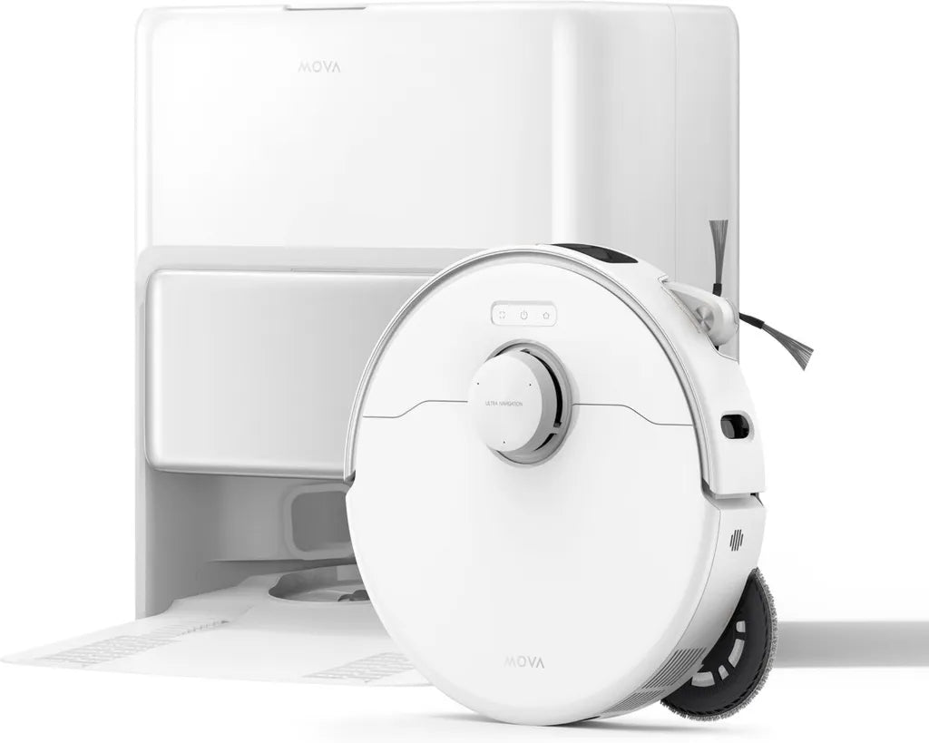 Mova P50 Ultra Staubsaugroboter mit Wischfunktion, 19.000 Pa, Ecken- und Kantentechnologie, automatische Moppreinigung bei 75°C, Selbstentleerung & Wasserauffüllung