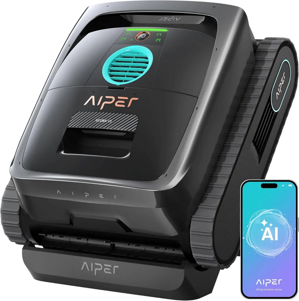 Aiper Scuba V3 Automatischer Poolroboter mit App-Steuerung, KI-Visio und 3-μm-Filter, Wand- und Bodenreinigung für Pools bis 200 m²