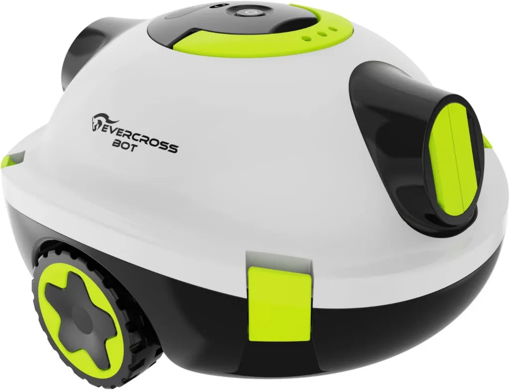 EVERCROSS Poolroboter mit 100 Min Laufzeit, Automatischer Bodensauger, 40W Doppelmotor für Pools bis 120㎡, 3L Schmutzbehälter, IPX8 Wasserschutz