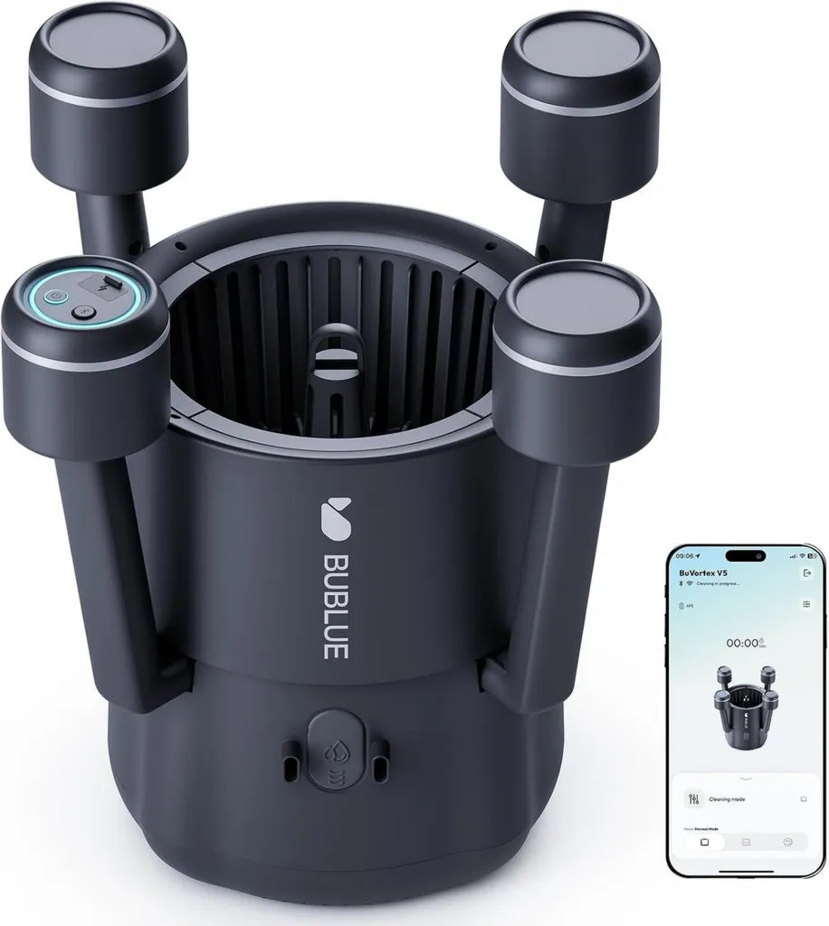 BUBLUE V5 Poolroboter mit Akku, App-Steuerung, 5L Filter, Doppelmodus, KI-Navigation für alle Pools