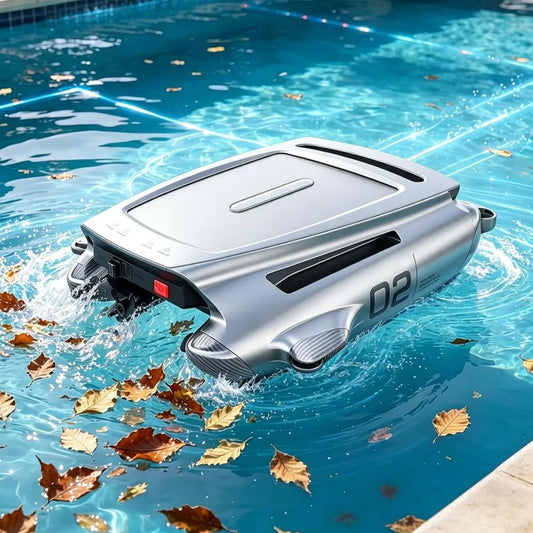 Solarbetriebener Pool-Skimmer für alle Beckenarten – Effiziente Reinigungsgeschwindigkeit 7-10 m/min, Grau