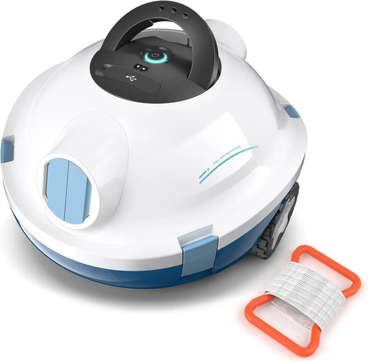 Automatischer Poolroboter mit leistungsstarker Saugkraft, kabellos, 120 Min. Laufzeit, selbstparkend, geeignet für Pools bis 1100 m²