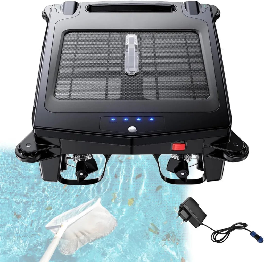 Solarbetriebener Poolroboter mit Dual-Ladung, kabellos und vielseitig einsetzbar, für alle Beckenoberflächen