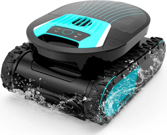 Akku-Poolroboter Pleco Pro für Wand und Bodenreinigung, 210 Min. Laufzeit, Doppel-Filtersystem, 7 Reinigungsmodi, App-gesteuert, kabellos, geeignet für Pools bis 200 m², Obsidian