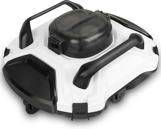 Automatischer Poolroboter mit Doppelmotor, 5000mAh Akku, 110 Minuten Laufzeit, 200µm Filter, IPX8 wasserdicht, für Flachbodenpools bis 85 m²