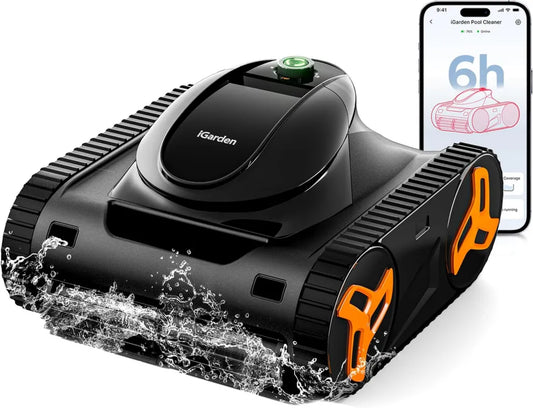 iGarden KN60 Kabelloser Poolroboter mit intelligenter Navigation, App-Steuerung & langer Laufzeit