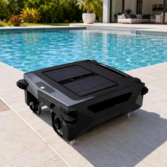 Solarbetriebener Poolskimmer Roboter mit App-Steuerung, Automatische 24/7 Reinigung für Aufstell- und Eingebautpools
