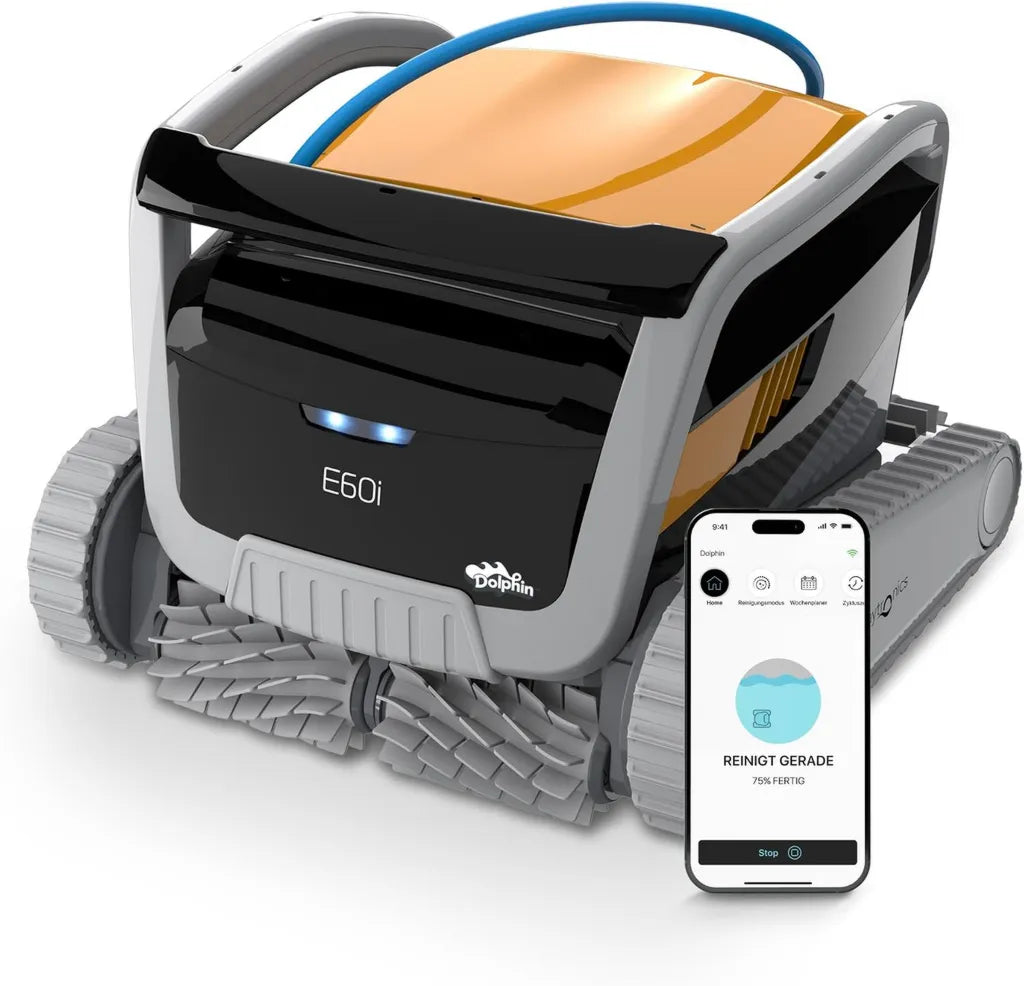 Dolphin E60i Poolroboter mit App-Steuerung, für Boden-, Wand- und Wasserlinienreinigung bis 15 m