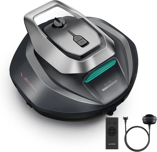 Akku-Poolroboter P10S mit Dreifach-Motor, App-Steuerung, 90 Min Laufzeit, 80m² Abdeckung, 2,5L Filterkorb, Automatisches Parken & Zielreinigung für Aufstell- und Einbaupools