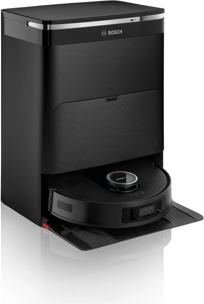 Bosch BCRDW3BX Saugroboter mit starker Saugleistung und Wischfunktion, Selbstreinigung und App-Steuerung, schwarz