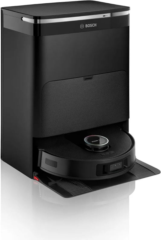Bosch BCRDW3BX Saugroboter mit starker Saugleistung und Wischfunktion, Selbstreinigung und App-Steuerung, schwarz