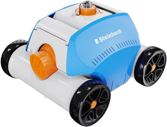 Steinbach Poolroboter Akku+ - Kabelloser Poolsauger bis 18m² - 2 Stunden Laufzeit - Für Salzwasser geeignet