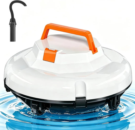 Kabelloser Pool-Reinigungsroboter mit Dual-Motoren, 120 Min Laufzeit, automatisches Andocken, für Innenpools bis 1100 m² (Weiß)
