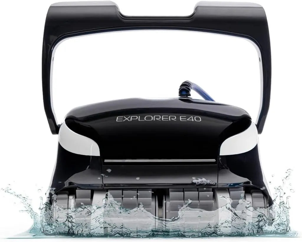 Dolphin Explorer E40 WLAN-Poolroboter, Reinigungsroboter für Schwimmbecken bis 15 m, mit Wasserlinienenbürste