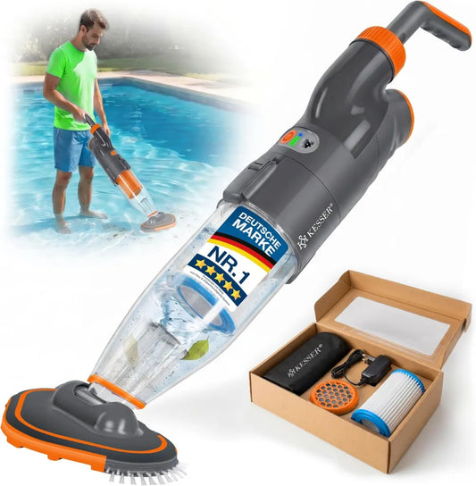 KESSER® Akku-Poolsauger mit Filtersystem und variabler Geschwindigkeit für Pools bis 15m³