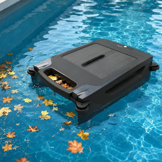 Solarbetriebener Poolroboter mit App-Steuerung und Hindernisvermeidung, 4,1-Liter-Fangkorb, zwei Geschwindigkeiten, Auto-Parkmodus, ideal für private Schwimmbäder und Ferienhäuser