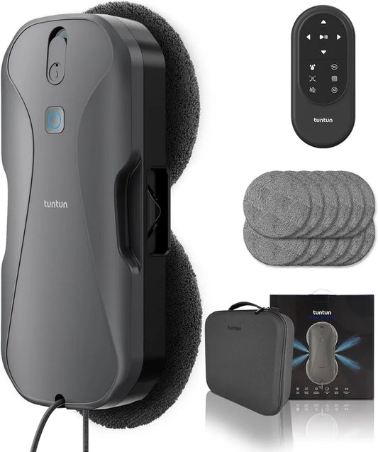 tuntun W12pro Fensterreinigungsroboter, 4-Wege-Sprühdüsen, 5300Pa Saugkraft, Intelligente Navigation, Eingebaute Aufbewahrung, Für Alle Glatten Oberflächen
