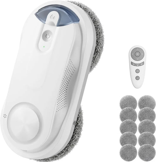 Smart Fensterputzroboter X3 mit Ultraschall-Sprühfunktion, 3200 Pa Saugkraft, Intelligente Wegplanung, Automatische Kantenerkennung, für Innen- und Außenfenster geeignet, Weiß
