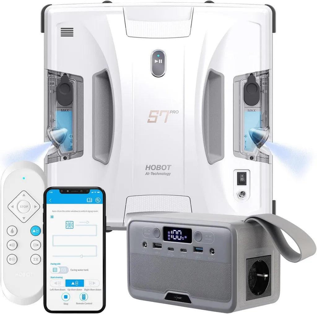 HOBOT S7 Pro Fensterputzroboter mit Ladestation und Dual-Sprühfunktion