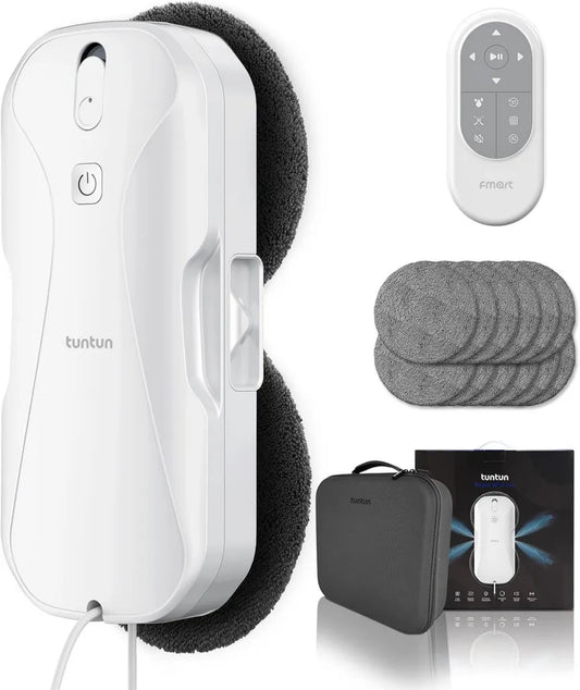 tuntun W12pro Intelligenter Fensterreinigungsroboter mit 4-Wege-Doppeldüsensystem und 5300Pa Saugkraft