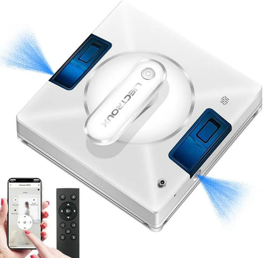 LIECTROUX Fensterreinigungsroboter YW509, Wasserspray & Lasersensor, Absturzsicherung, geeignet für Glas, Fenster und Fliesen