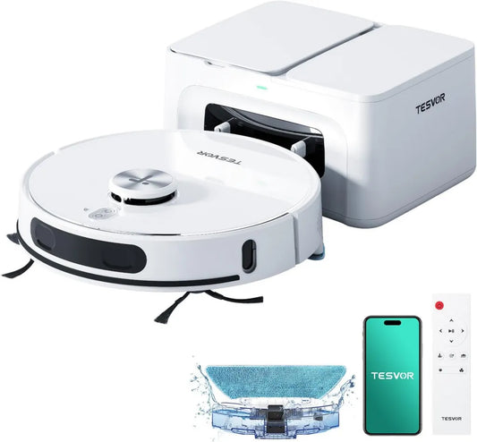 Tesvor S8MAX Saugroboter 3-in-1 mit Wischfunktion, LiDAR-Navigation, 8000Pa Saugkraft, 240 Min Laufzeit, App/Alexa-Steuerung, 2.5L Selbstentleerung, ideal für große Haushalte und Haustiere