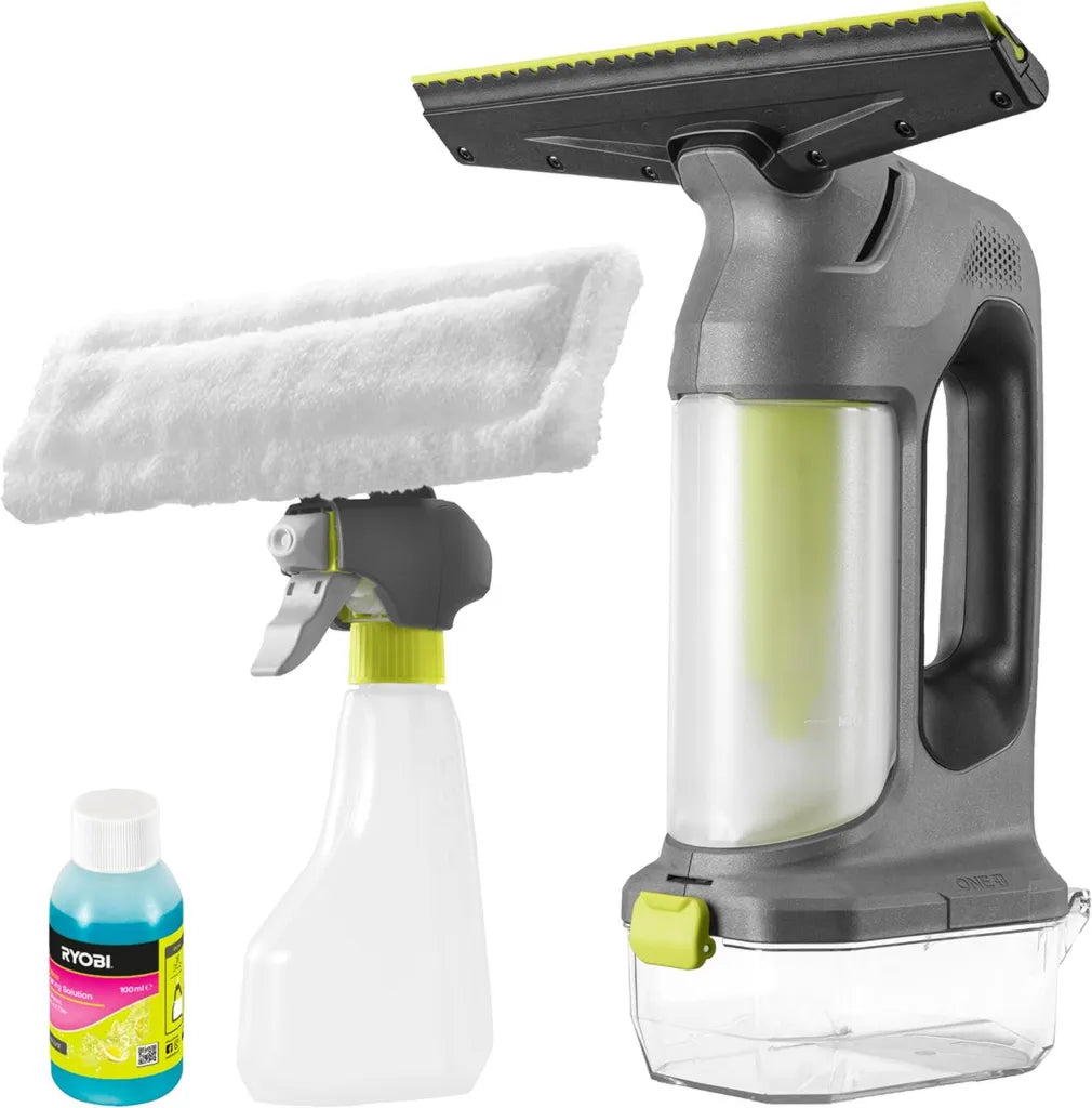 RYOBI 18V ONE+ Fensterreiniger RWV18-0 mit Zubehör, ohne Akku und Ladegerät