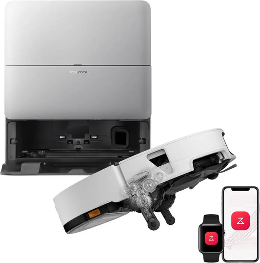 Roborock Saros 20 Sonic Staubsaugerroboter mit VibraRise 5.0 und FlexiArm, 36.000 Pa Saugleistung, ultraflaches Design, Weiß