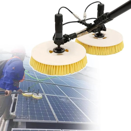 Teleskopische Reinigungsbürste für Solarzellen und Fenster, 7,5 m, Doppelkopf, für Photovoltaikanlagen